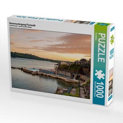 CALVENDO Puzzle Sonnenuntergang Plymouth | 1000 Teile Lege-Größe 64x48cm Foto-Puzzle für glückliche Stunden