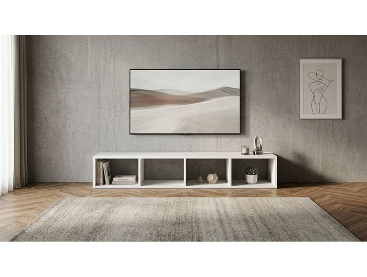 Offenes Lowboard nach Maß – diverse Materialien MDF Beschichtet MDF Weiß matt