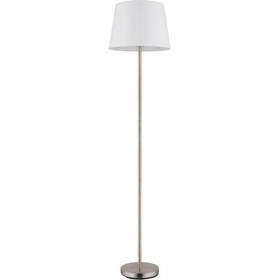 NOWA Stehlampe "JORIS", silber (silberfarben), 1, Ø 35cm H: 151cm, 1 Stk., Leuchten, Stehleuchte, Textil, Wohnzimmer, Schlafzimmer, Fußtrittschalter, Stehlampe
