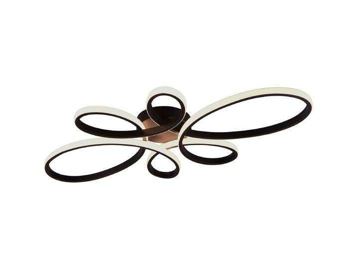LED Plafondlamp - Plafondverlichting - Trion Crowl - 32W - Natuurlijk Wit 4000K - Dimbaar - Mat Zwart - Metaal
