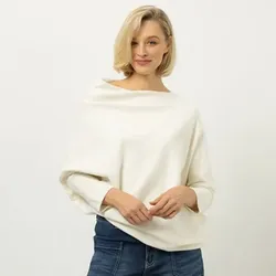 ANNA VON GRIESHEIM Pullover, langarm Wassefallausschnitt dekorativer Strick asymetrische Form