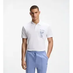 BOSS für Herren. 50559753 Member Mesh Poloshirt Weiß (XL), Lässig, Masche, Kurzarm