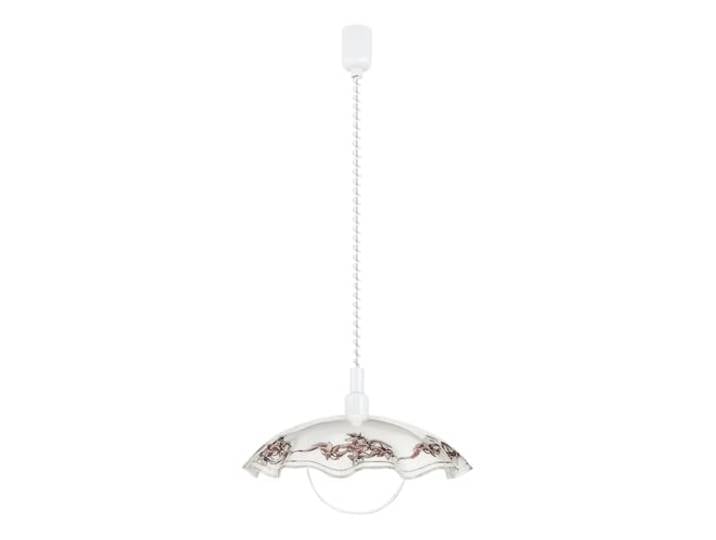 Eglo Suspension Vetro\, lampe suspendue avec câble spiralé\, hauteur réglable\, lampe pendante classique\, lampe de table à manger en verre satiné\, plastique\, blanc\, violet\, noir\, E27