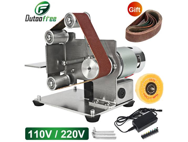 Mini ponceuse à bande électrique 110V/220V, Machine à polir, affûteur de bords, broyeur multifonctionnel, 7 vitesses réglables