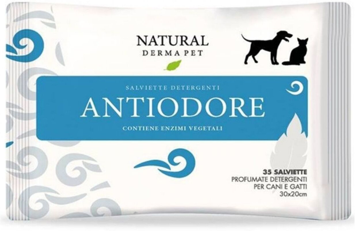 Derbe Natural Derma Pet by Salviettine Antiodore per Cani Gatti e Cuccioli 1 Pz