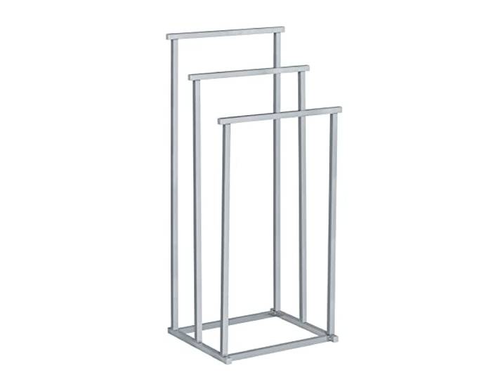 WENKO Porte-serviettes Quadro - Porte-vêtements\, 3 barres\, Acier inoxydable\, 38 x 84.5 x 32.5 cm\, Brillant