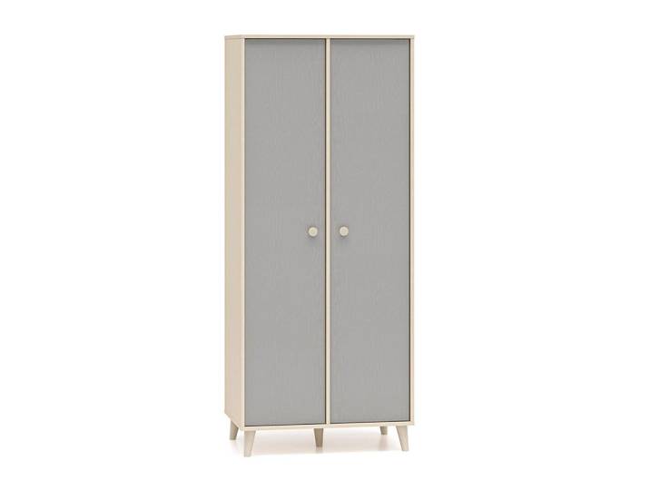 Petits-meubles Babykleiderschrank 2 Türen Alycia Beige - Grau - Holzeffekt, 80x190x51 cm, Schlafzimmer, Kleiderschränke