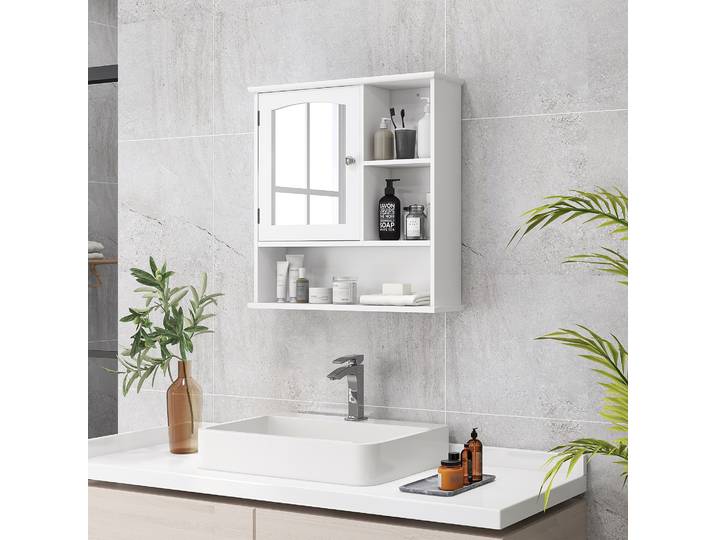 kleankin Armoire Murale Blanche MDF Salle de Bain