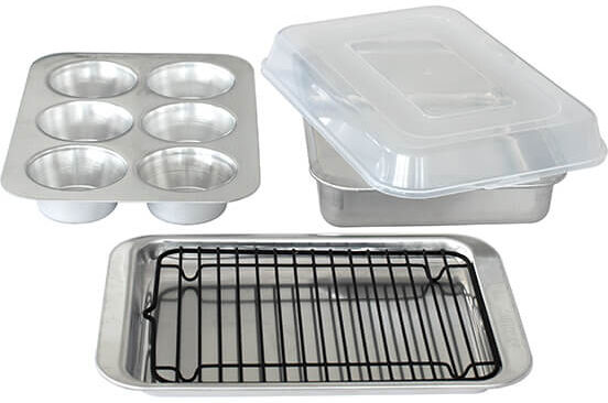 Nordic Ware Naturals Aluminium 5 Piece Compact Grilling & Baking Set