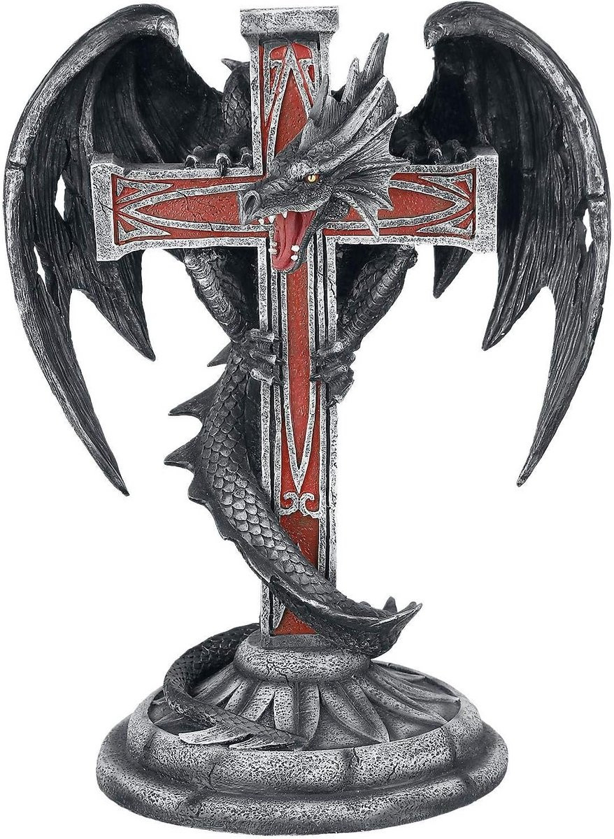 Gedetailleerd Multicolor Drakenfiguur voor Gothic Huisdecoratie, Hoogte: 44,5 cm