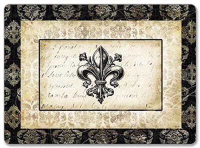 CounterArt Fleur deLis Damask Hardboard Placemat, Set of 2