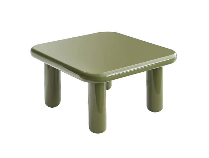 Couchtisch quadratisch, in lackierter Effekt, 75x75 cm, Retro-Stil
