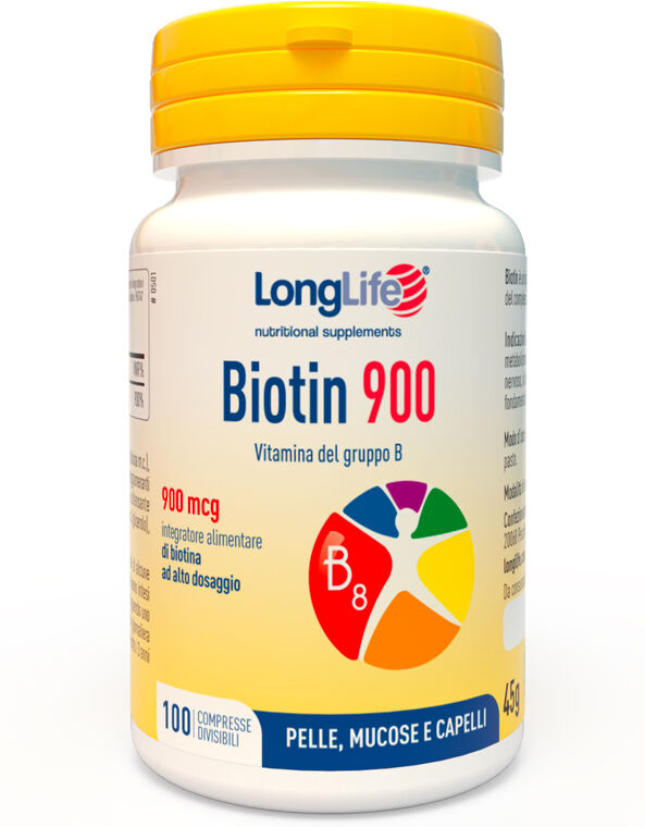 LONGLIFE Srl LongLife, Biotin 900 mcg, 100 compresse