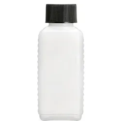 Leere 100 ml HDPE Kunststoff Vierkant-Flasche inkl. schwarzem Verschluss - 1 Stück