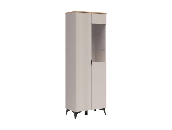 Petits-meubles Vitrine Vicky Kaschmir, Holzwerkstoff, 70x200.5x41 cm, Esszimmer, Vitrinen, Vitrinenschränke