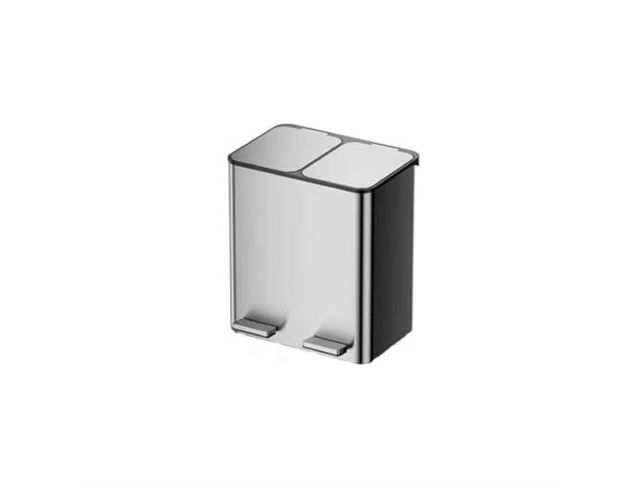 YUHANXINHESHE Großer klassifizierter Mülleimer, Haushalts-Mülleimer aus Edelstahl, for Küche, Wohnzimmer, Büro, Doppel-Mülleimer, Papierkorb(Silver,Large)