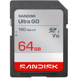Sandisk Ultra Go (64 GB, SDXC, U3, UHS-I), Speicherkarte, Schwarz, Rot, Grau