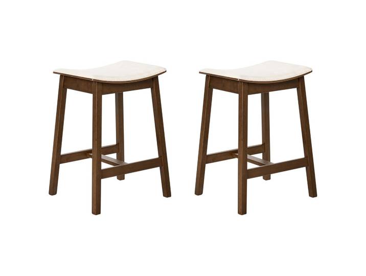 BARHOCKER 2er-Set Holz Cremeweiß/Dunkelbraun Dixon
