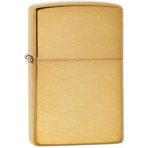 Zippo Feuerzeug Brass Brushed 204, gebürstet, Sturmfeuerzeug, mit Benzin nachfüllbar, gold