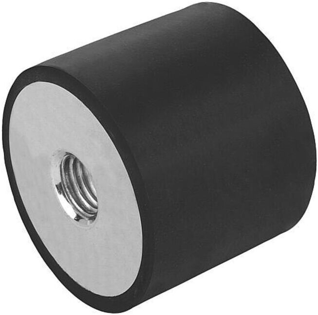 KIPP Butée en caoutchouc Type C M04 Ø10 mm H15 Acier Caoutchouc naturel élastique (K0569.01001555)