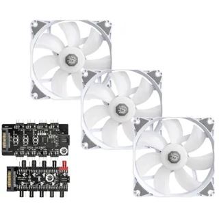 120x120x25mm BitsPower Notos RGB PWM Lüfter, - weiß, 3er-Pack