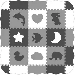 EcoToys, Spielteppich + Spielmatte, Schaumstoffmatte mit Zaunpuzzles Trockenbecken 25 Teile EKOTOYS (122 x 122 cm)