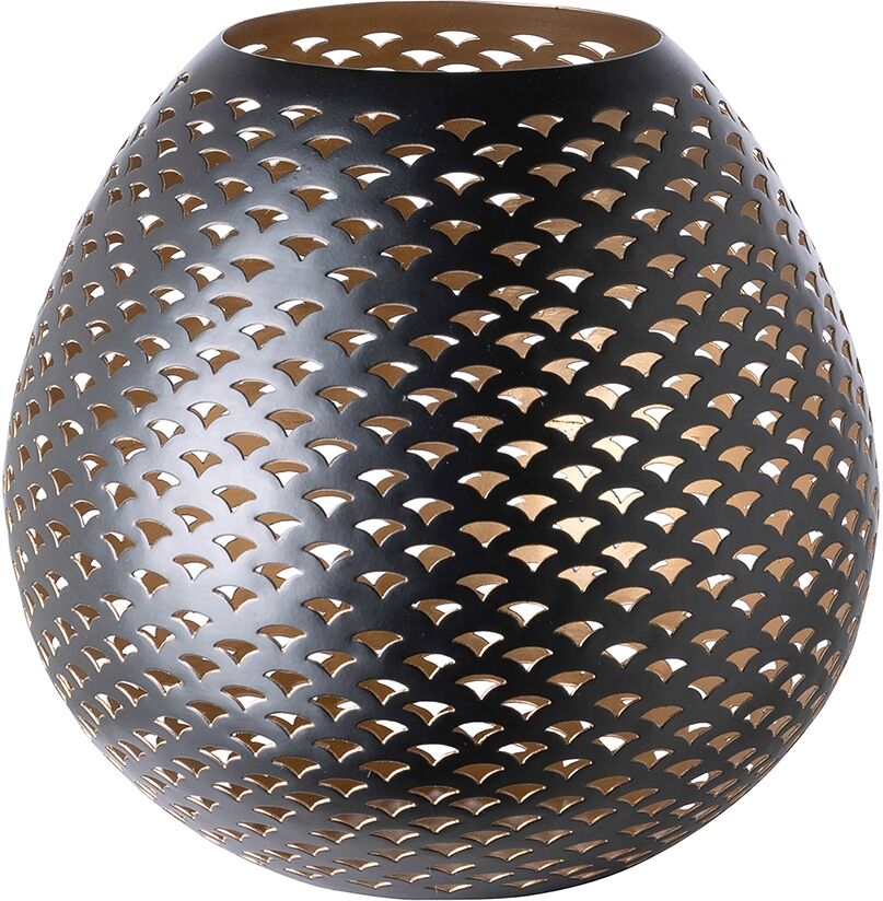 Windlicht FINK "PALERA, Windlicht", schwarz, B:24cm H:22cm T:24cm Ø:24cm, Metall, Kerzenhalter, Windlicht schwarz B/H/T: 24cm x 22cm x 24cm