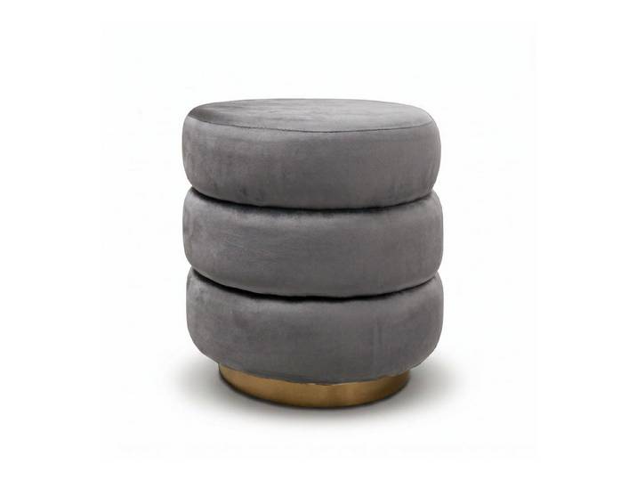 Lookway Pouf Pouf LUCIA im Glamour-Stil mit goldenem Sockel