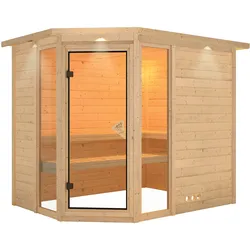 Karibu Sauna Sinai 3-Ohne Ofen-inkl. Dachkranz
