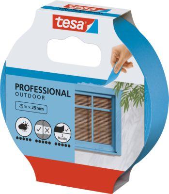 tesa Profi Outdoor Malerband, 25 m × 25 mm, blau, UV- & witterungsbeständig, rückstandsfrei entfernen