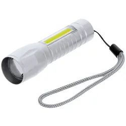 Leistungsstarke Aluminium-Taschenlampe mit wiederaufladbarem Akku Grau