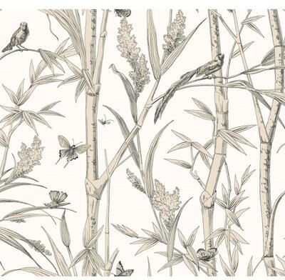 York Wallcoverings Bambou Toile White Wallpaper