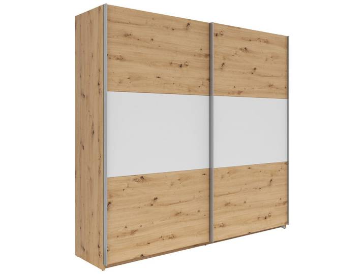 Schwebetürenschrank 218/210/59 cm Weiss, Eichefarben
