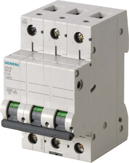 Siemens Disjoncteur industriel numérique C16A, 3 pôles 5SL6316-7 (5SL63167)