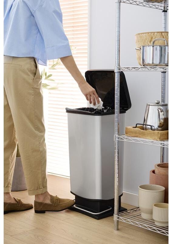 Mülleimer ROTHO "Rotho Treteimer Treteimer Paso Pro 30 l", anthrazit, 30 l, Mülleimer, Mülleimer anthrazit 30 l