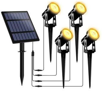 Uplift Picks Solar Landscape Spotlights Cast Warm Waterproof Light Across Gardens Trees Pathways 4 Led