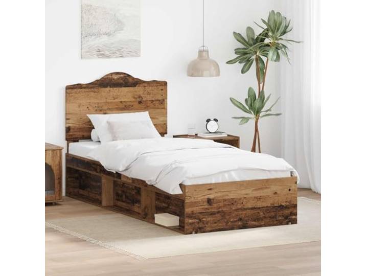 RJPLMFV Bettgestell, 90 x 190 cm, massives Kiefernholz Kopfteil aus Massivholz, inklusive Lattenrost, modernes Design, Schlafzimmer