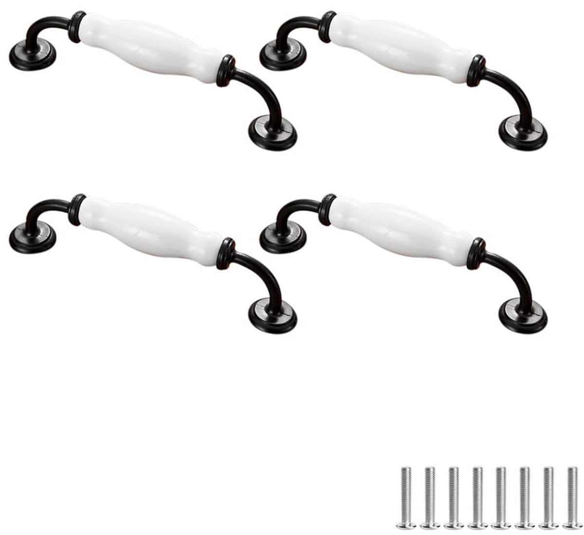 Set van 4 antieke keramische kastgrepen van Solidchoice
