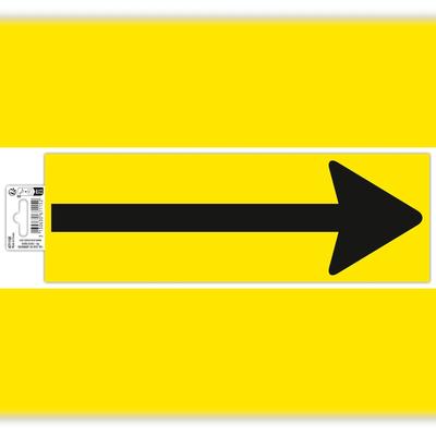 Exacompta 67115E Bodenmarkierung selbstklebend und rutschfest, PVC, Pfeil gelb-schwarz 30x10cm - Gelb