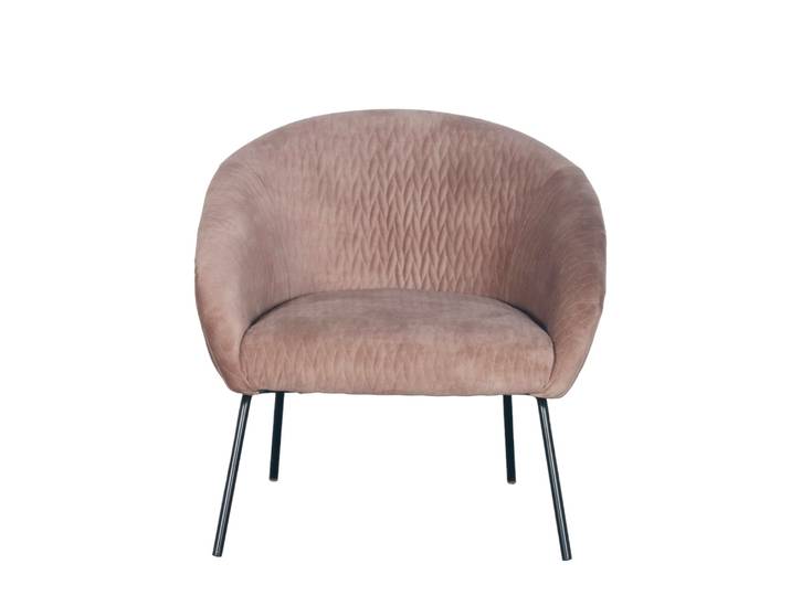 Fauteuil en velours marron clair