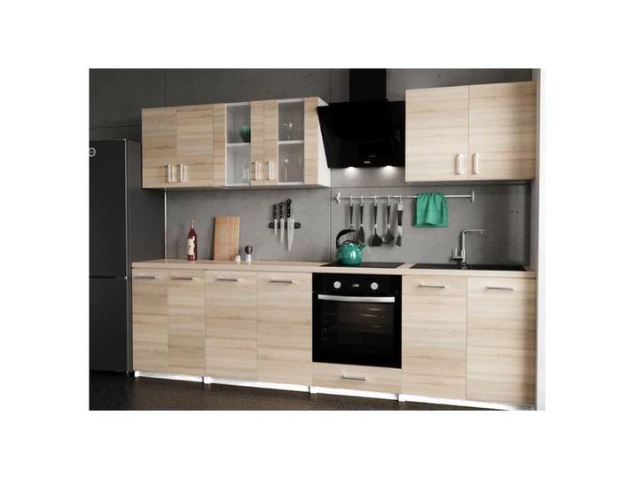 Cuisine Lecco claire Sonoma 280 cm sans plan de travail