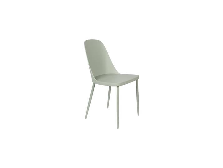 Chaise en polypropylène vert menthe, pieds en acier, dossier arro
