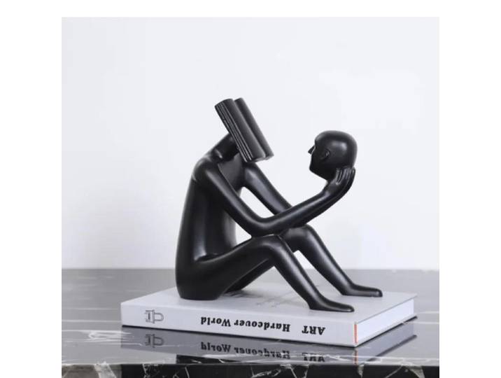 Figurine de lecteur de livres, Sculpture de salle, décor esthétique, personnages en résine, artisanat, figurines abstraites, décoration de bureau