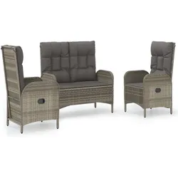 vidaXL, Gartenlounge, Hartwald (Bank + 2x Stuhl)