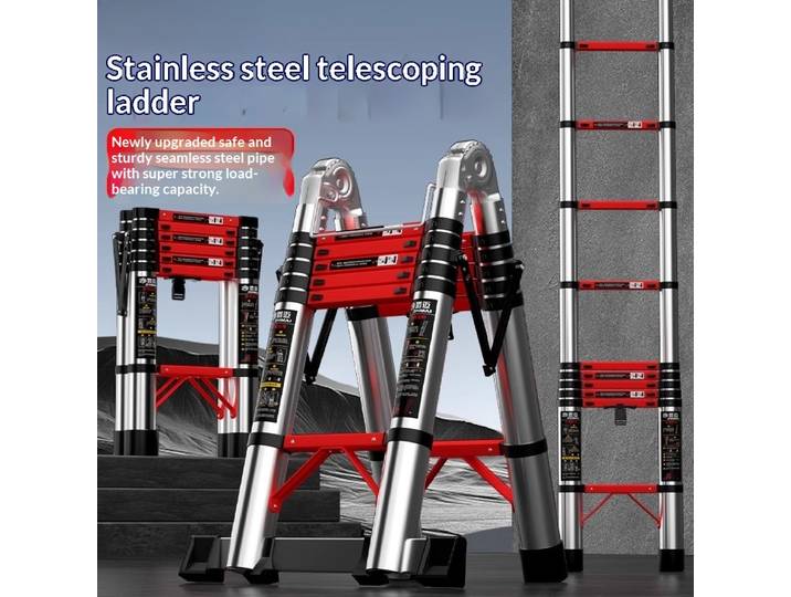 Escabeaux échelle pliante télescopique en aluminium 5 marches robuste pliable maison Garage grenier Portable échelle pliante outils