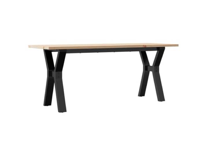 KTHLBRH Couchtisch Y-Rahmen 110 x 40 x 45 cm Holz Kiefer und Stahl Unbehandelte massive Kiefer, lackierter Stahl, stabile Struktur, rustikales Design, einfache Montage, vielseitig einsetzbar