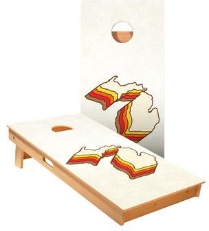 Skip's Garage Retro Michigan Cornhole Boards