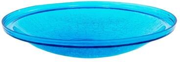 Achla Designs Reflective Crackle Glass Birdbath Bowl, 14 Inch Diameter, Cobalt Blue