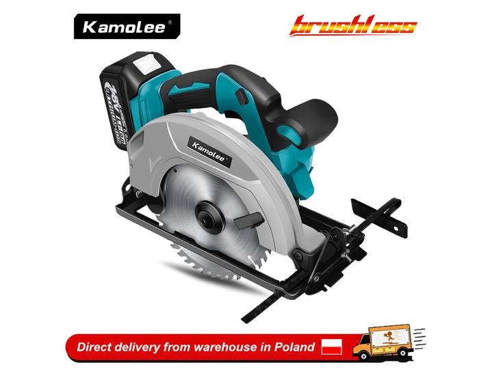 Scie circulaire électrique Kamolee de 7 pouces avec lame de scie pour le bricolage à domicile, compatible avec batterie 18V/21V