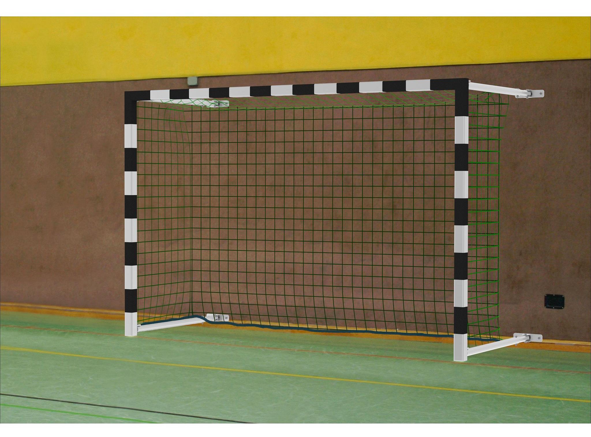 Sport-Thieme Handballtor mit Wandbefestigung, schwenkbar, Rot-Silber